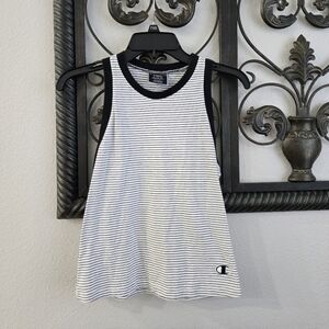 Champion Black and White Striped Tank Top